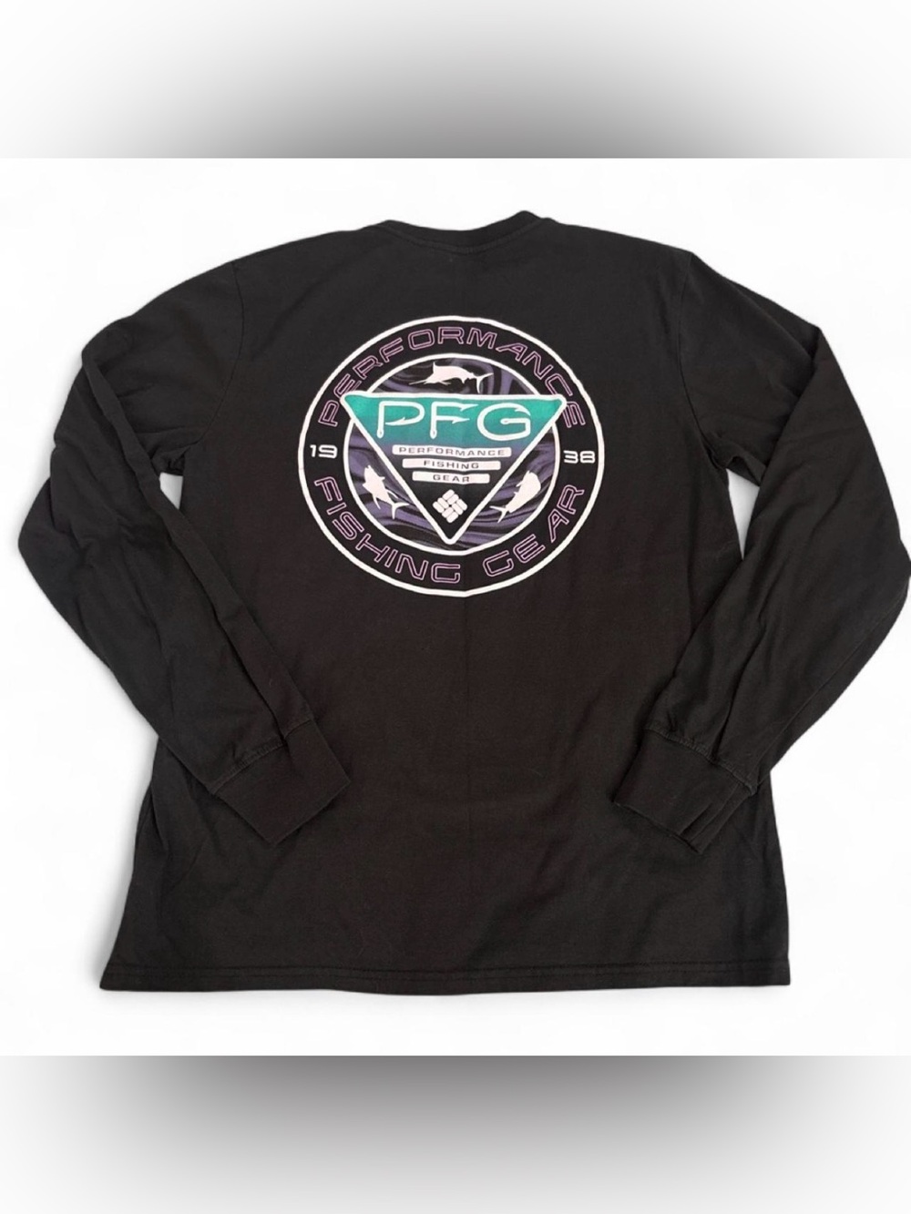 Columbia PFG Black Long Sleeve Performance Fishing Tee